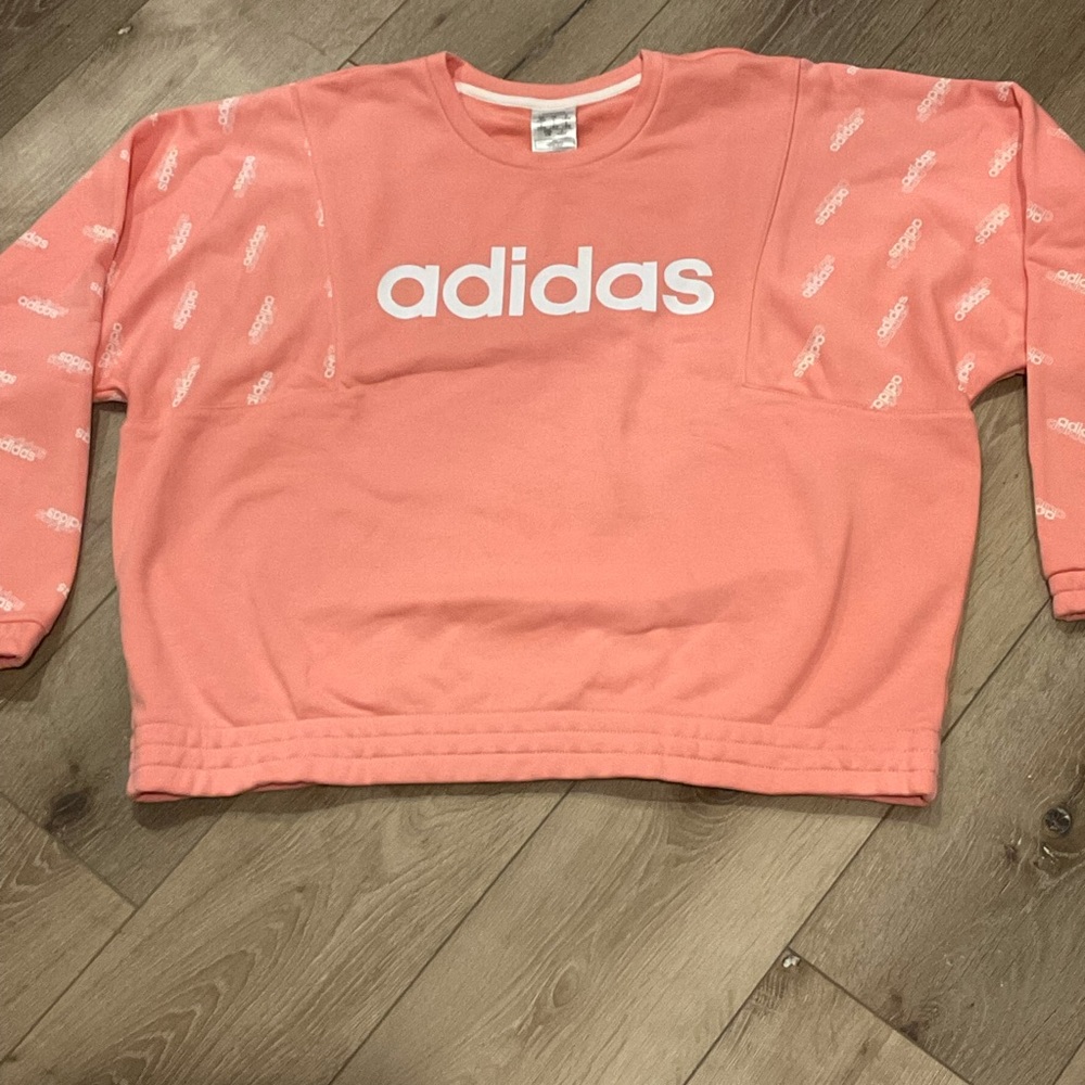 🆕 Adidas sweatshirt, pink & white, size large, NWT